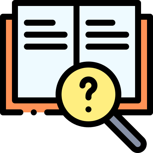 Research library magnifying glass loupe icon