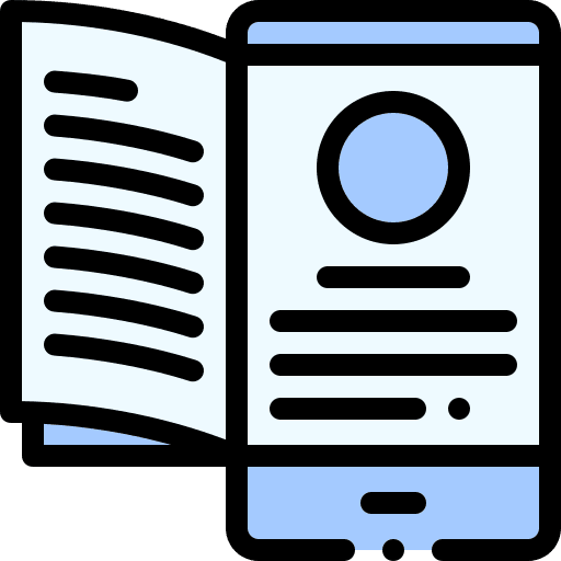 Ebook reading smartphone educational book icon