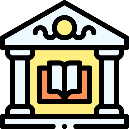 Library book studying education icon