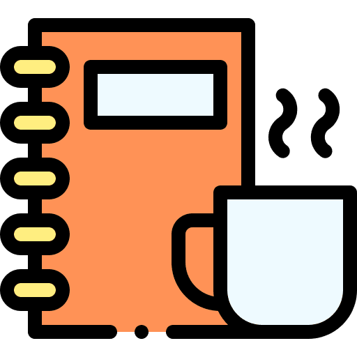 Notebook education mug agenda icon