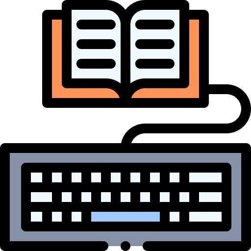 Online course education study keyboard icon