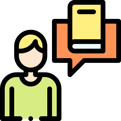 Speech bubble book communications speech bubble icon