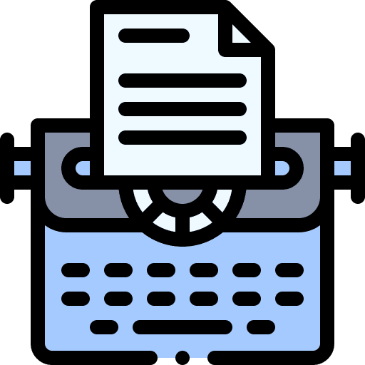 Typewriter literature copywriting type icon