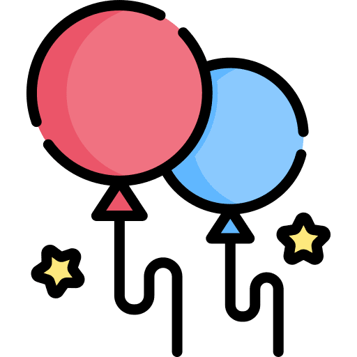 Balloons decoration birthday and party entertainment icon