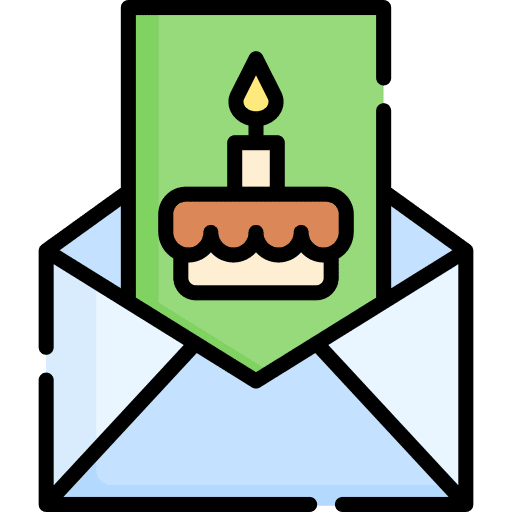 Birthday card birthday and party birthday card envelope icon