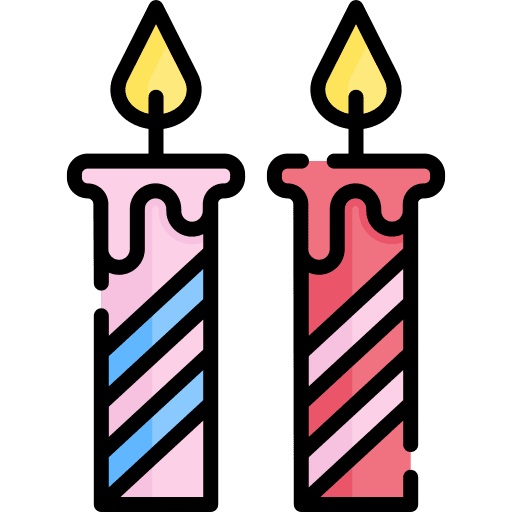 Candles birthday and party light candles icon