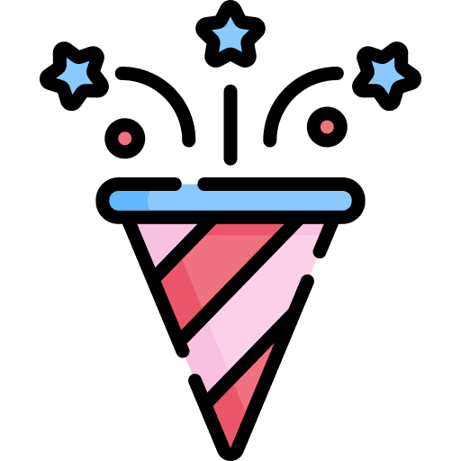 Confetti confetti fun birthday and party icon
