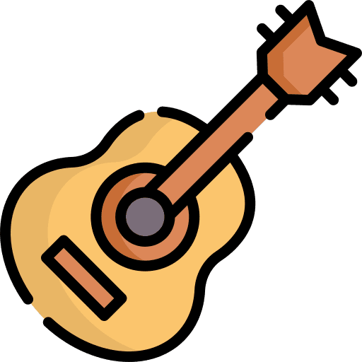 Guitar music and multimedia acoustic strings icon