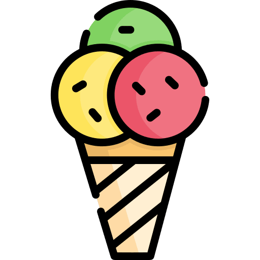 Ice cream summer cone scoops icon