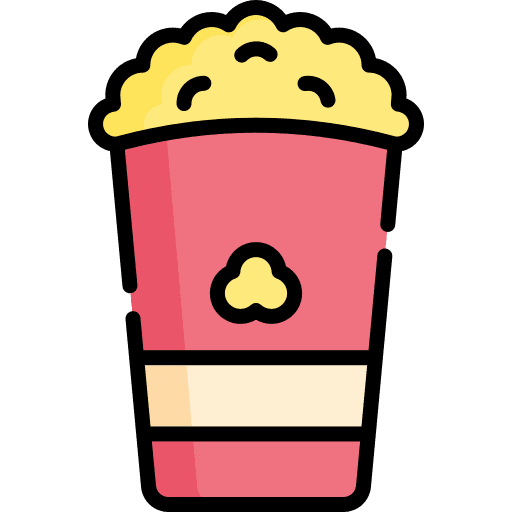 Popcorn corn food and restaurant entertainment icon