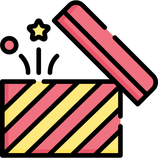 Present open box birthday and party icon
