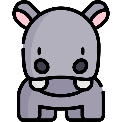 Hippo wildlife aquatic animals icon
