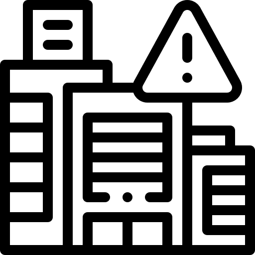 Alert sign warning real estate icon