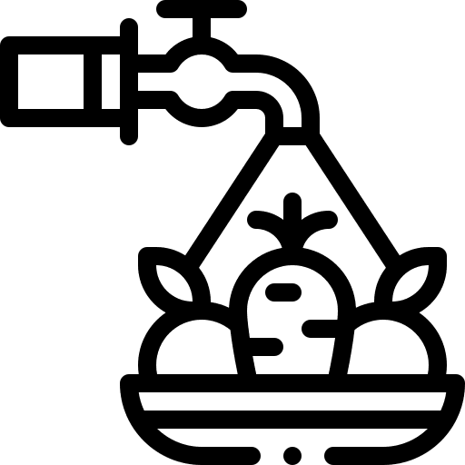 Wash fruit water food and restaurant icon