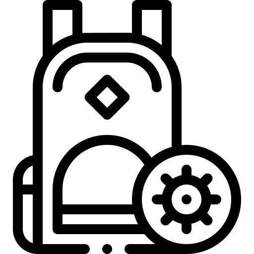 Backpack epidemic prevention healthcare and medical school bag icon