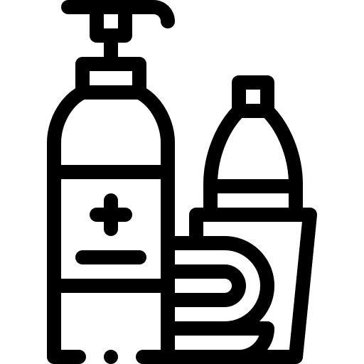 Hygiene products furniture and household container disinfectant icon