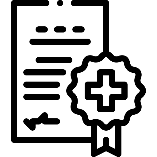 Medical certificate health clipboard cross icon