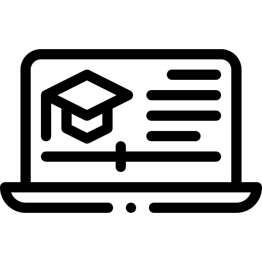 Online learning graduation online education laptop icon