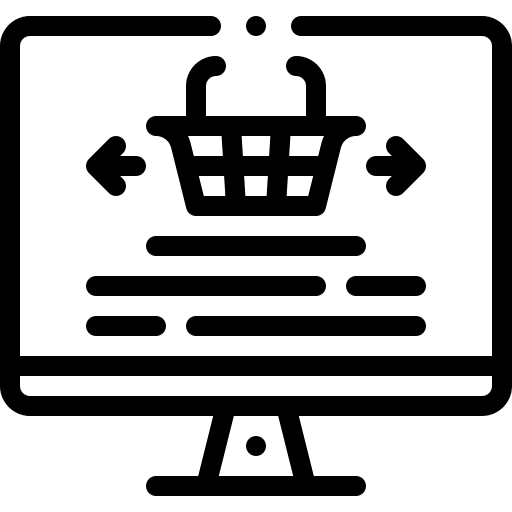 Online shopping store open shopping basket icon