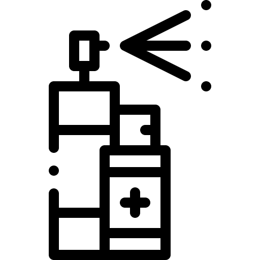 Spray healthcare and medical bottle disinfectant icon