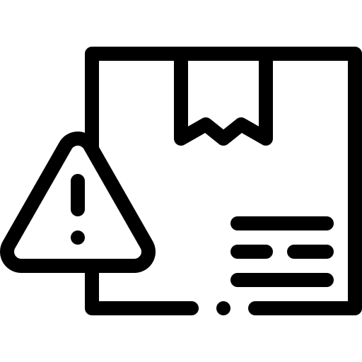 Delivery box warning important delivery exclamation mark icon