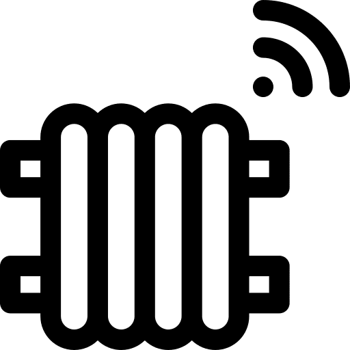 Heating radiator wifi signal smart house icon