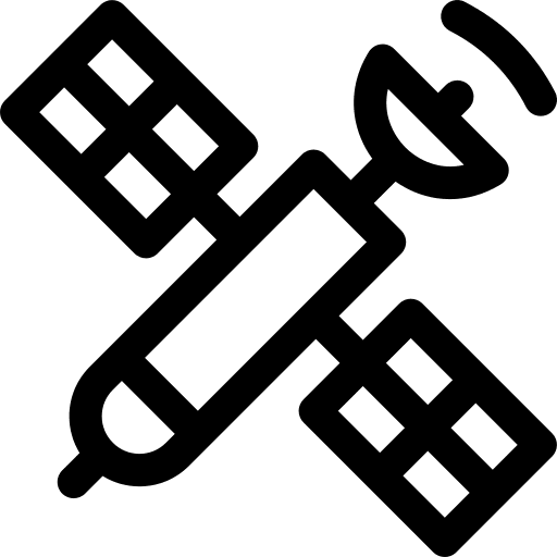 Satellite communications connection satellite icon