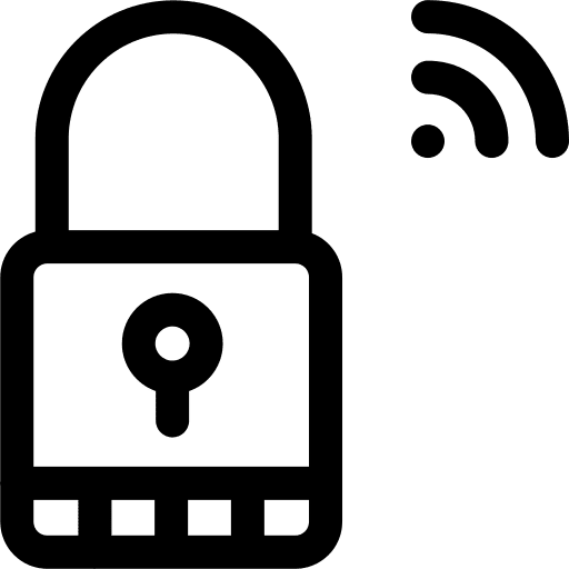 Smart lock wifi signal smart house home automation icon