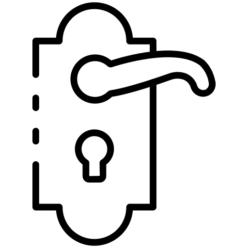 Door lock door handle furniture and household door knob icon