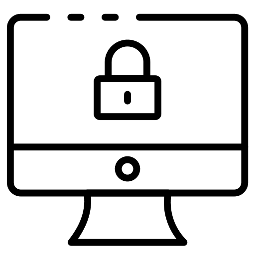 Monitor screen computer padlock lock icon