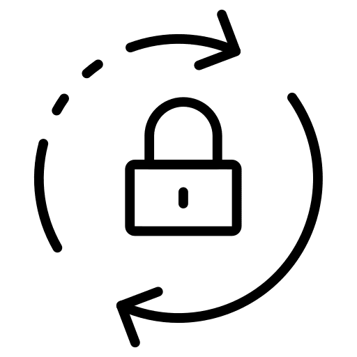 Padlock lock rotated reset password icon