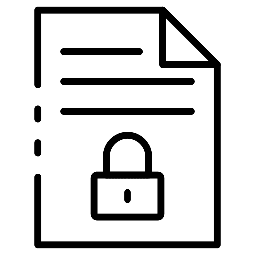 Paper padlock paper restricted icon