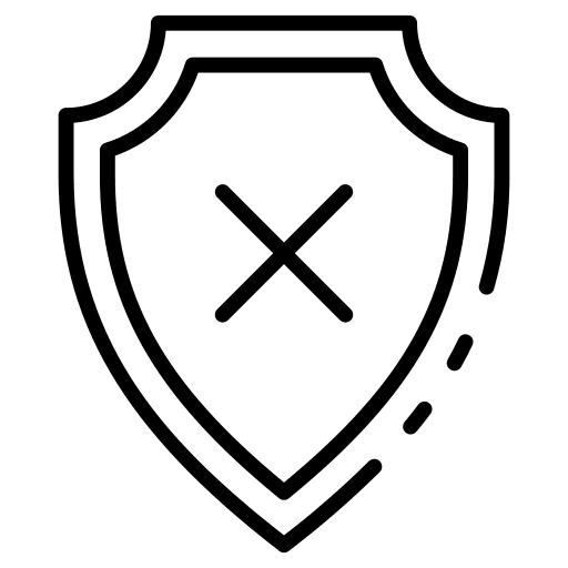 Shield cross shield shield blocked icon