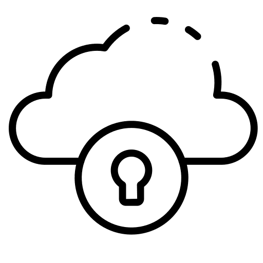 Cloud lock cloud security icon