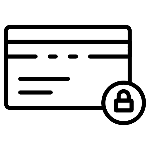 Credit card secure payment lock credit card icon