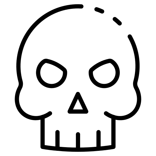 Skull head death warning icon