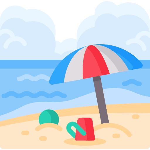 Beach beach landscape sun umbrella icon