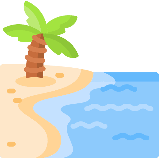 Beach coconut tree palm tree island icon