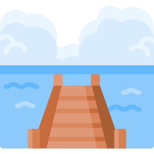 Pier dock boat sea icon