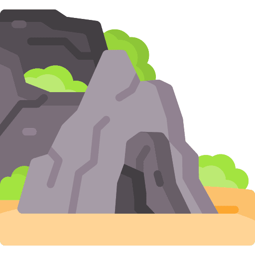Cave nature shelter rock icon
