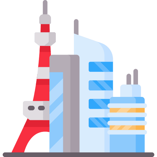 City architecture and city paris buillding icon