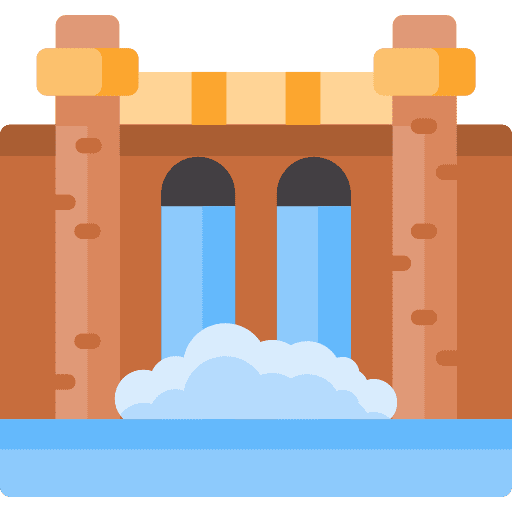 Dam green energy hydro power wave icon