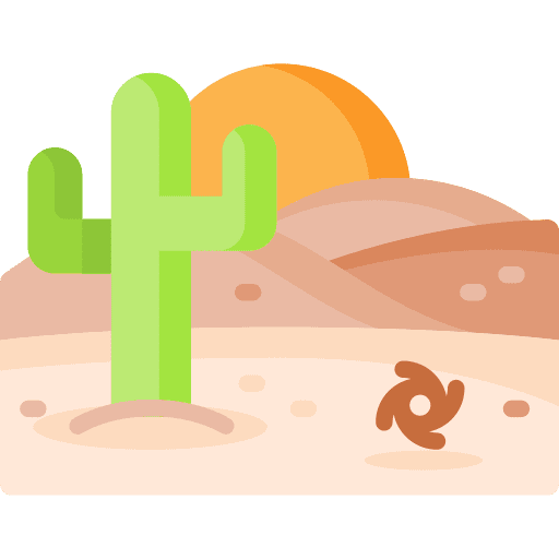 Desert nature cactus dunes icon