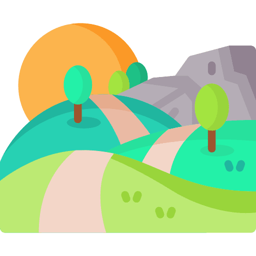Hill hills scenery path icon