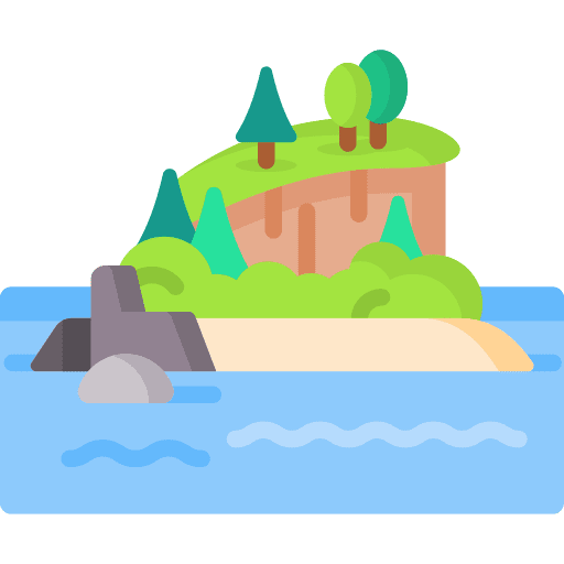Island trees ocean island icon