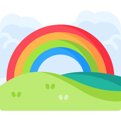 Rainbow hills rainbow atmospheric icon