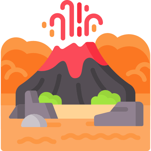 Volcano landscape nature eruption icon