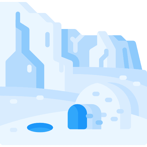 Igloo building landscape scenery icon
