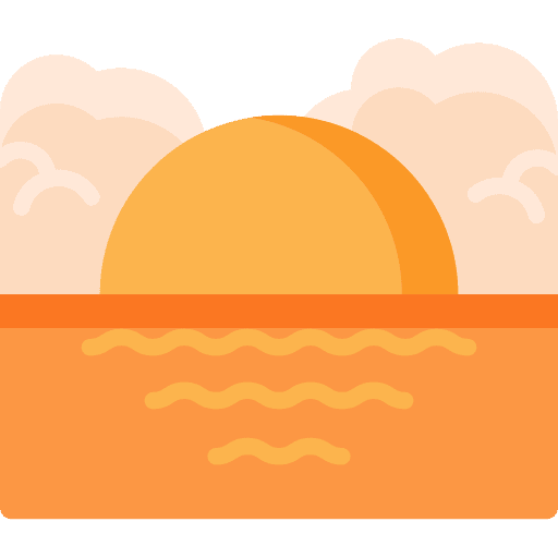 Sunset weather sea nature icon
