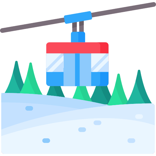 Cable car cabin holidays ski resort transportation icon